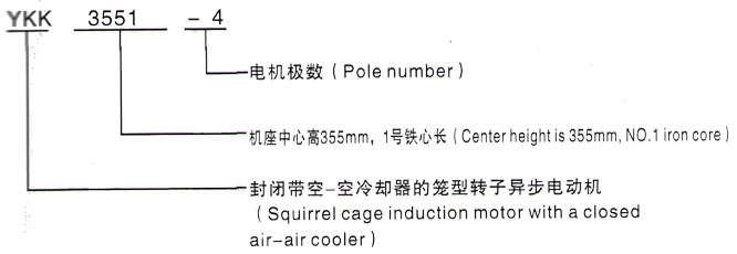 YKK系列(H355-1000)高压Y5005-6三相异步电机西安泰富西玛电机型号说明